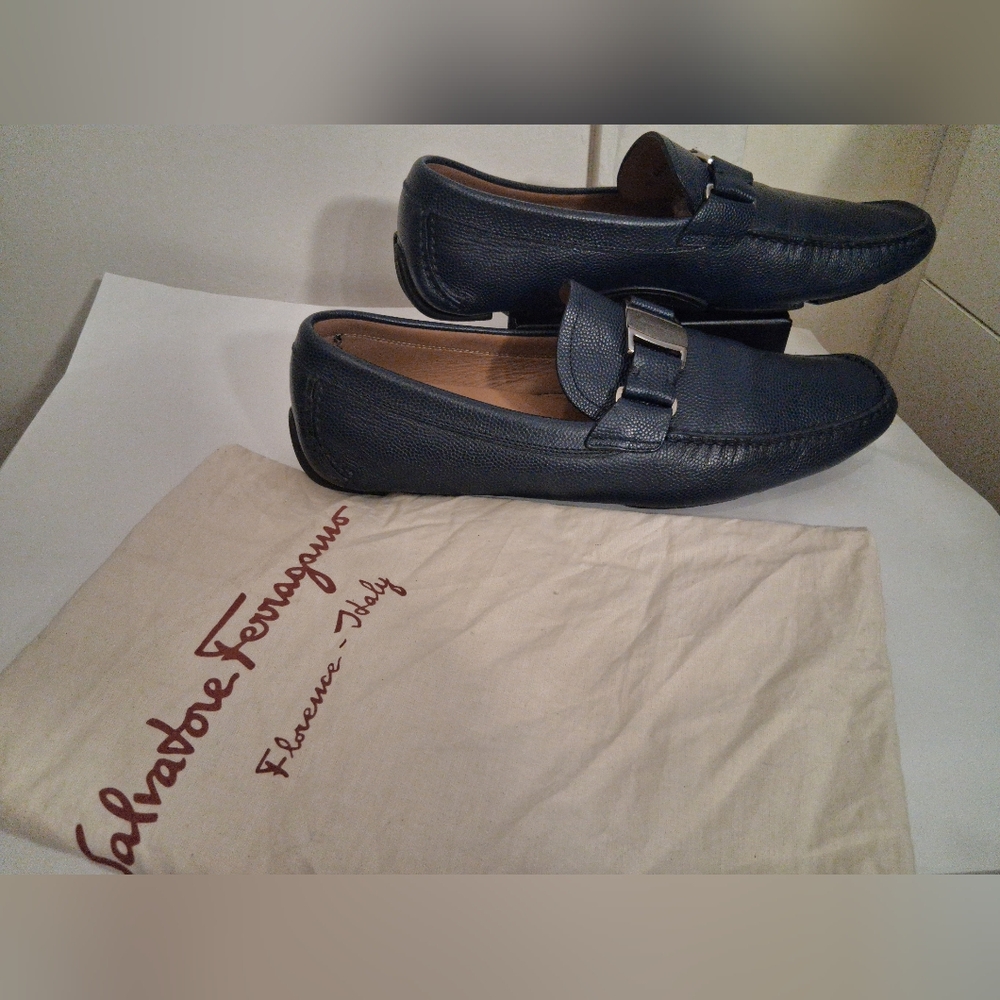 Salvatore Ferragamo Sardegna Driving Loafers Grain Size 12 D